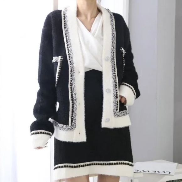 35 MADE IN EUROPE DESIGNER CHIC JACKET AND SKIRT SET - Picture 4 of 5